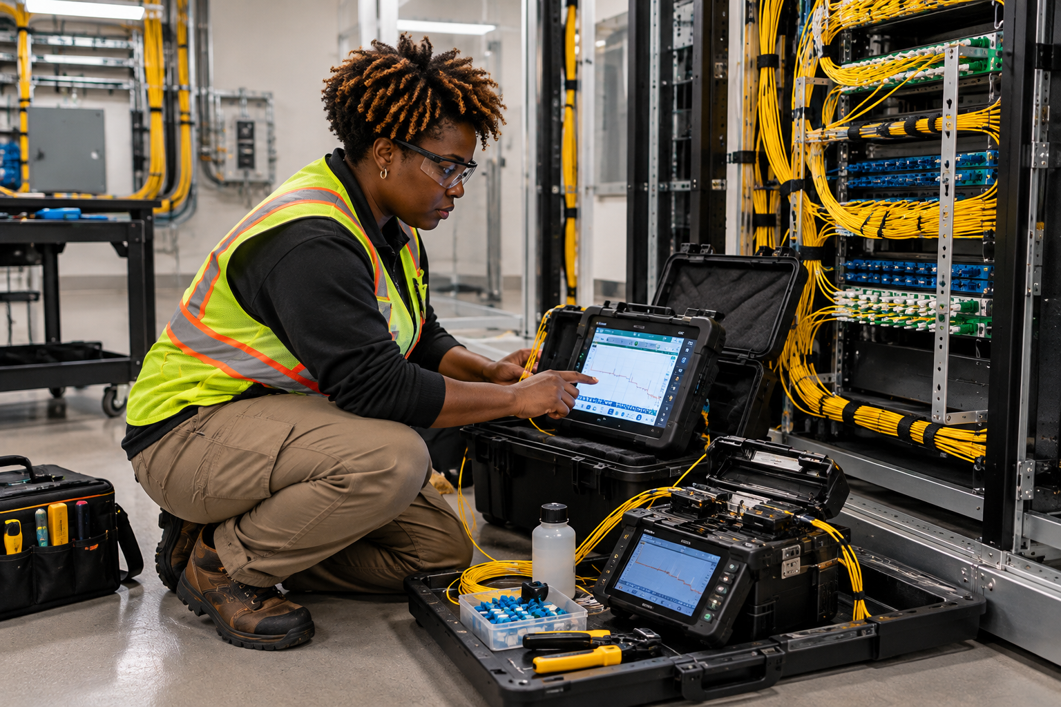 Fiber network equipment testing and verification